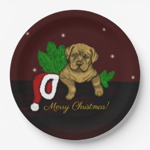 XMas Puppy Paper Plate