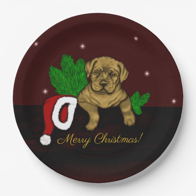 XMas Puppy Paper Plate (Front)