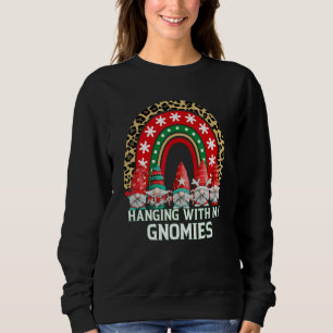 Xmas Rainbow Hanging With My Gnomies Gnome Christ Sweatshirt