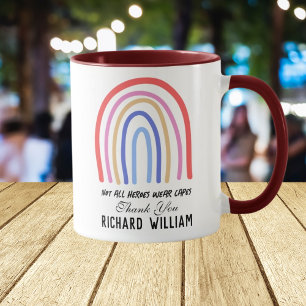 Xmas Rainbow Watercolor Teacher Thank You Maroon Mug