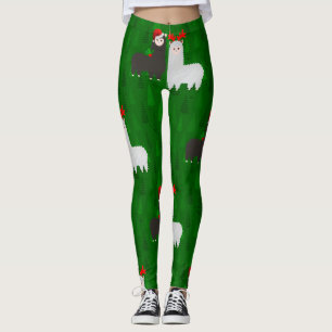 xmas reindeer alpacas leggings