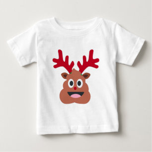 xmas reindeer poo emoji baby T-Shirt