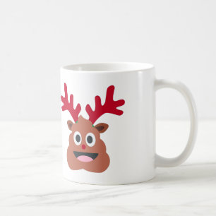 xmas reindeer poo emoji coffee mug