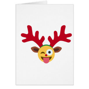 xmas reindeer wink emoji