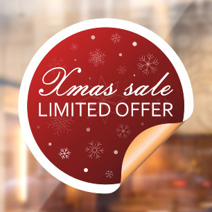 Xmas Sale Window Cling - Limited Offer Red Sticker