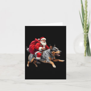 Xmas Santa Australian Cattle Dog Christmas Card