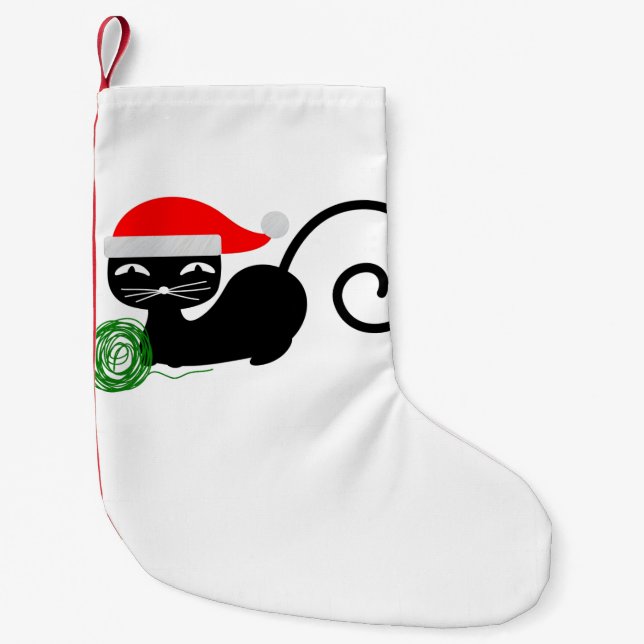 xmas santa cat christmas stocking (Front)