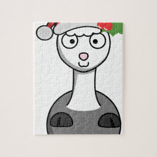 xmas santa claus alpaca jigsaw puzzle