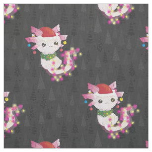 xmas santa claus axolotl fabric