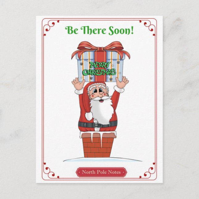 Xmas Santa Claus Christmas Illustration Postcard (Front)