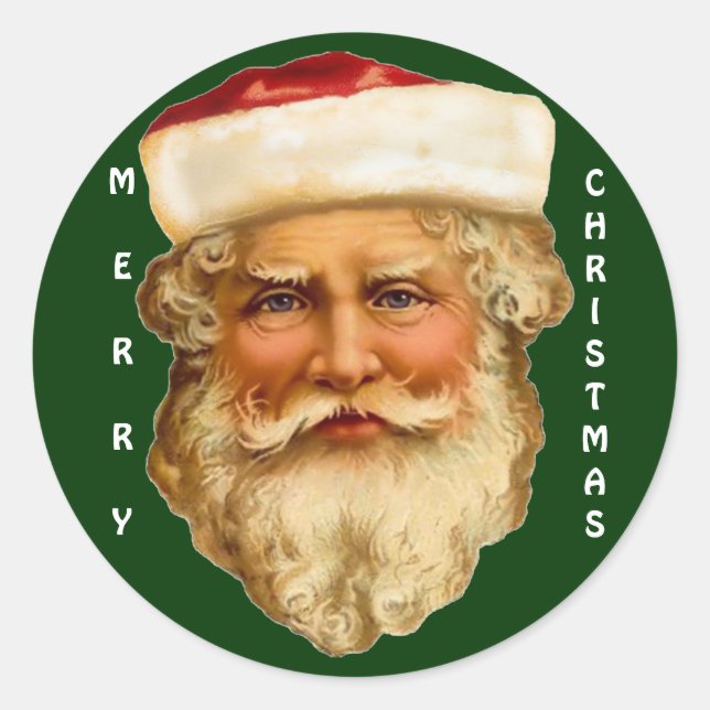 Xmas Santa Claus Christmas Season Classic Round Sticker (Front)