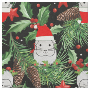 xmas santa claus guinea pig fabric