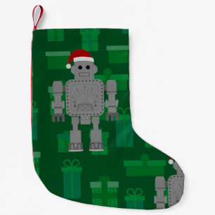 xmas santa claus robot small christmas stocking