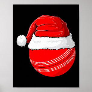 Xmas Santa Hat Christmas Cricket  Poster