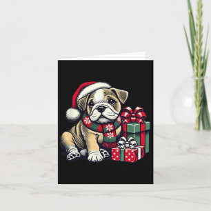 Xmas Santa Hat English Bulldog 1  Card