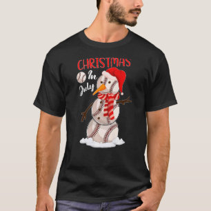 Xmas Santa Hat Golf Snowman Christmas In July T-Shirt