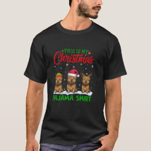 Xmas Santa Hat Reindeer Cairn Terrier Dog Christma T-Shirt