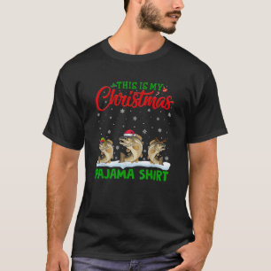 Xmas Santa Hat Reindeer Trout Fish Christmas Pajam T-Shirt