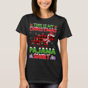 Xmas Santa Hat This Is My Racoon Christmas Pajama T-Shirt