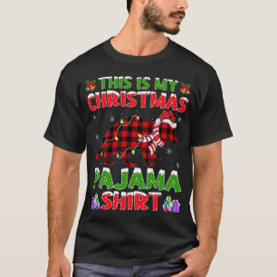 Xmas Santa Hat This Is My Racoon Christmas Pajama T-Shirt