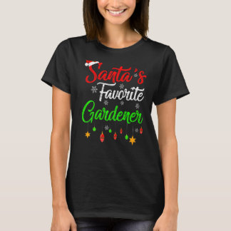 Xmas Santa S Favourite Gardener Christmas T-Shirt