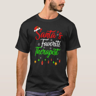 Xmas Santa S Favourite Therapist Christmas T-Shirt