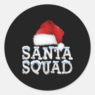 Xmas Santa Squad Family Team Santa Matching Christ Classic Round Sticker