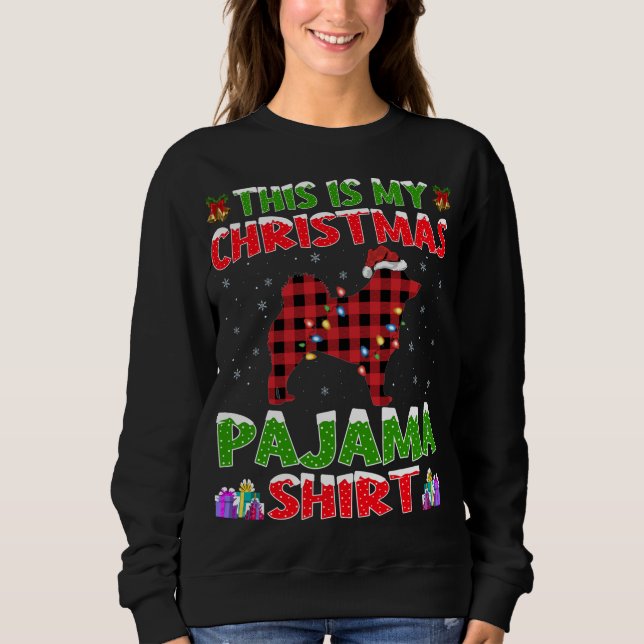 Xmas Santa This Is My Schipperke Christmas Pajama Sweatshirt (Front)