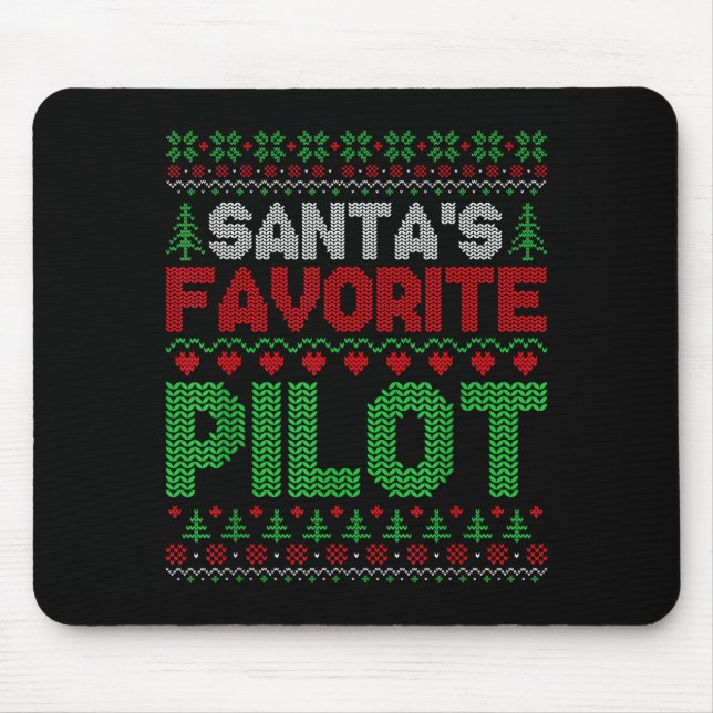 Xmas Santa's Favorite Lot Funny Ugly Christmas Swe Mouse Pad (Front)