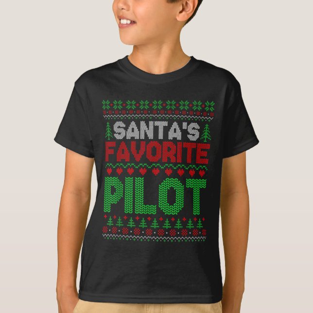 Xmas Santa's Favorite Lot Funny Ugly Christmas Swe T-Shirt (Front)