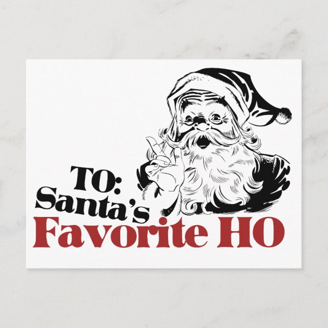 XMAS Santas Favourite HO Holiday Postcard (Front)