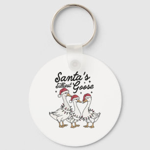 Xmas Santa's Silliest Goose Light Adult Humour Ani Key Ring