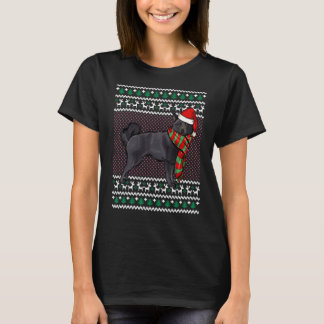 Xmas Schipperke Dog Santa Hat Ugly Christmas T-Shirt
