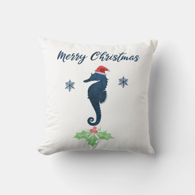 Xmas Seahorse Cushion (Front)