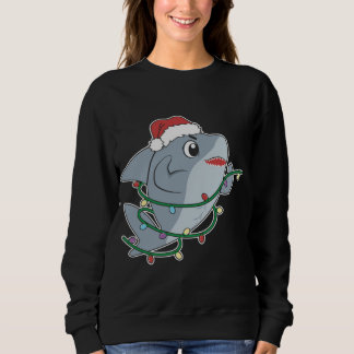 Xmas Shark Christmas Santa Hat Christmassy Sweatshirt
