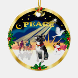 Xmas Signs - Boston Terrier #3 Ceramic Ornament