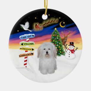 Xmas Signs - Coton de Tulear #3 Ceramic Tree Decoration