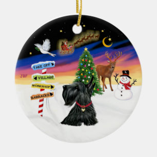 Xmas Signs - Scottish Terrier #12 Ceramic Tree Decoration