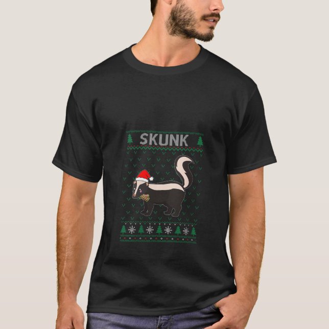 Xmas Skunk Design Funny Ugly Christmas Sweater Par (Front)