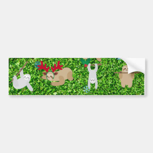 xmas sloth bumper sticker
