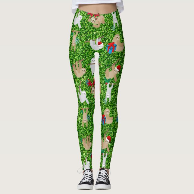 xmas sloth christmas leggings (Front)
