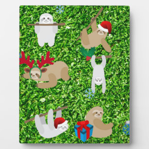 xmas sloth plaque
