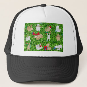 xmas sloth trucker hat