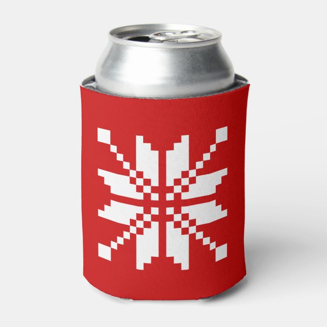 Xmas Snowflake Christmas Pattern Can Cooler (Can Front)