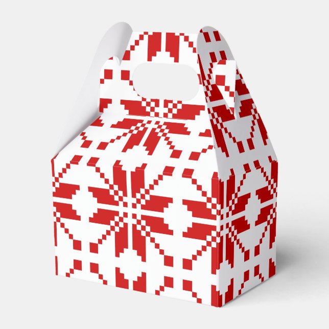 Xmas Snowflake Christmas Pattern Favour Box (Front Side)