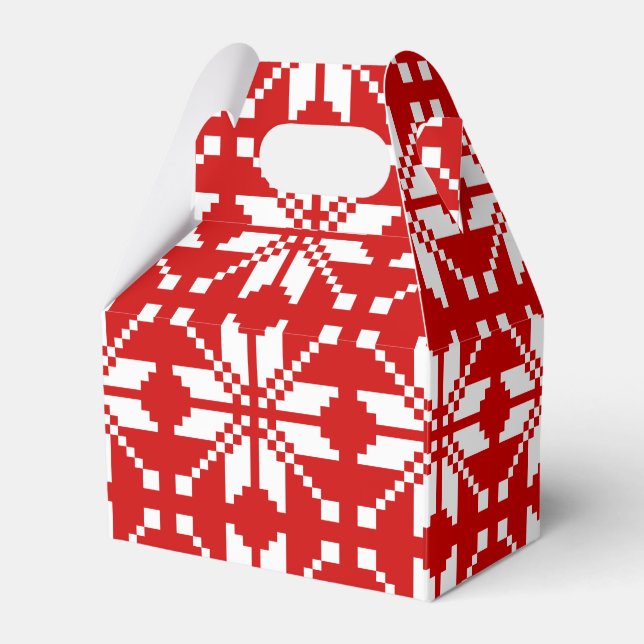 Xmas Snowflake Christmas Pattern Favour Box (Front Side)