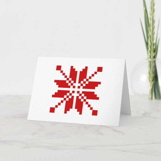 Xmas Snowflake Christmas Pattern Holiday Card (Front)