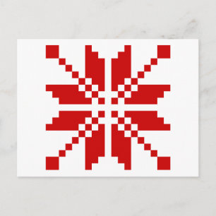 Xmas Snowflake Christmas Pattern Holiday Postcard