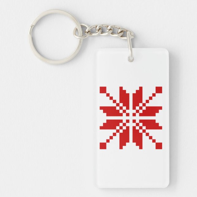 Xmas Snowflake Christmas Pattern Key Ring (Front)