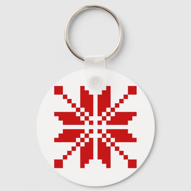 Xmas Snowflake Christmas Pattern Key Ring (Front)
